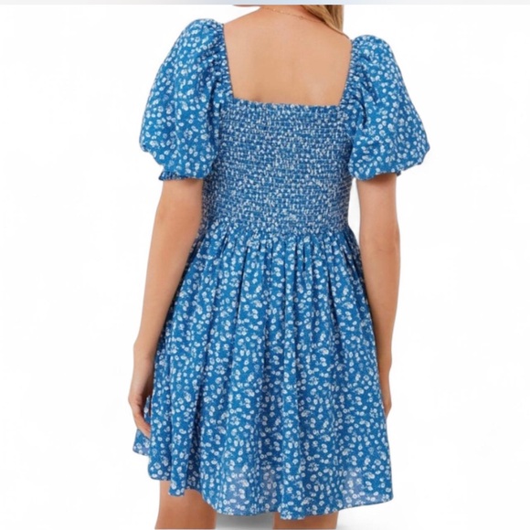 Tuckernuck Hyacinth House Blue Floral Puff Sleeve Mini - Picture 7 of 7